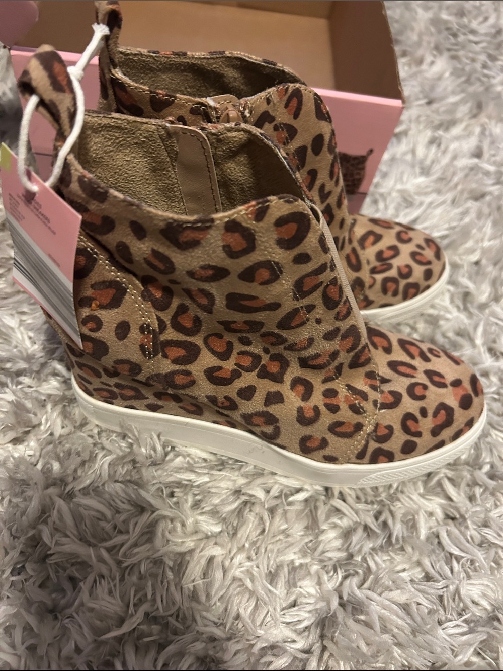 Serra Leopard Print Ankle Wedge Boots - Brown/Tan